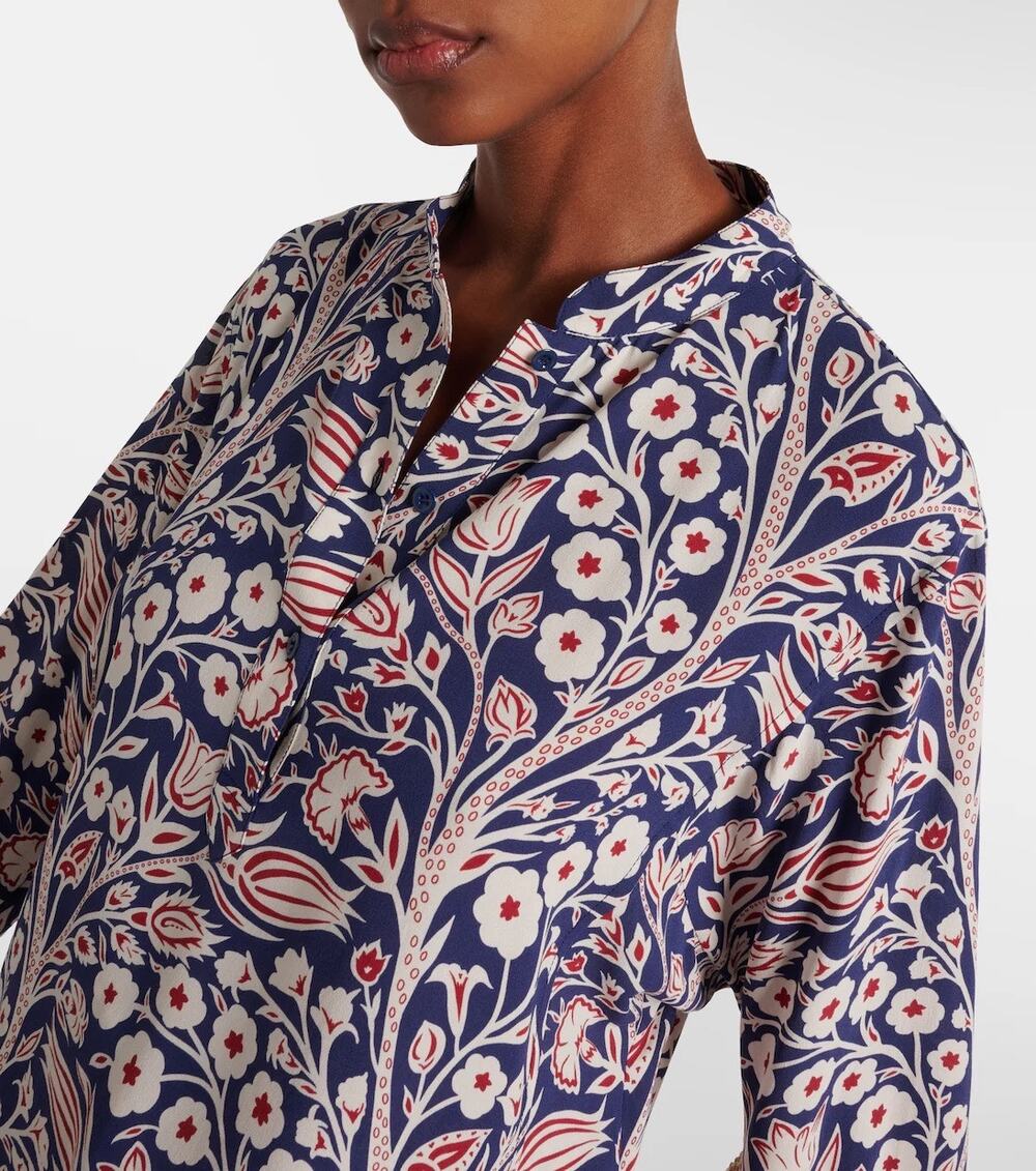 Loro Piana Floral silk tunic in multicoloured Size IT 36 (US XS/S)